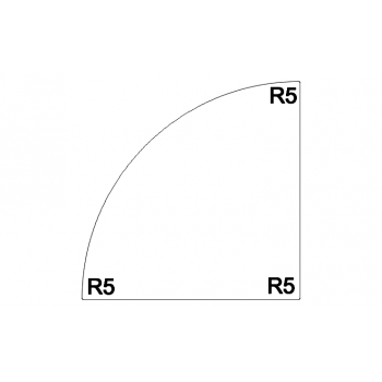 Blacha pod kominek 100x100 cm (ćwiartka)